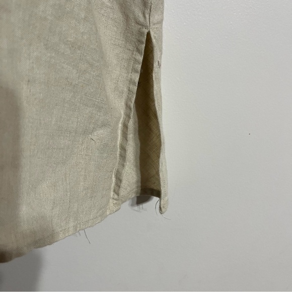 Richard Malcolm Woman’s 1X 100% Irish Linen‎ Eyelet Detail Button Up Cream Tunic - Picture 10 of 11